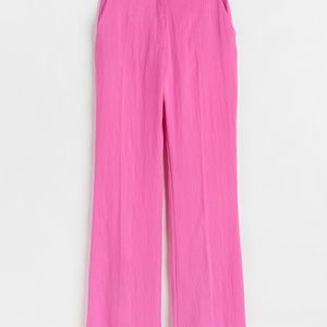 H&M Flared Lyocell-blend Pink  Pants size-6